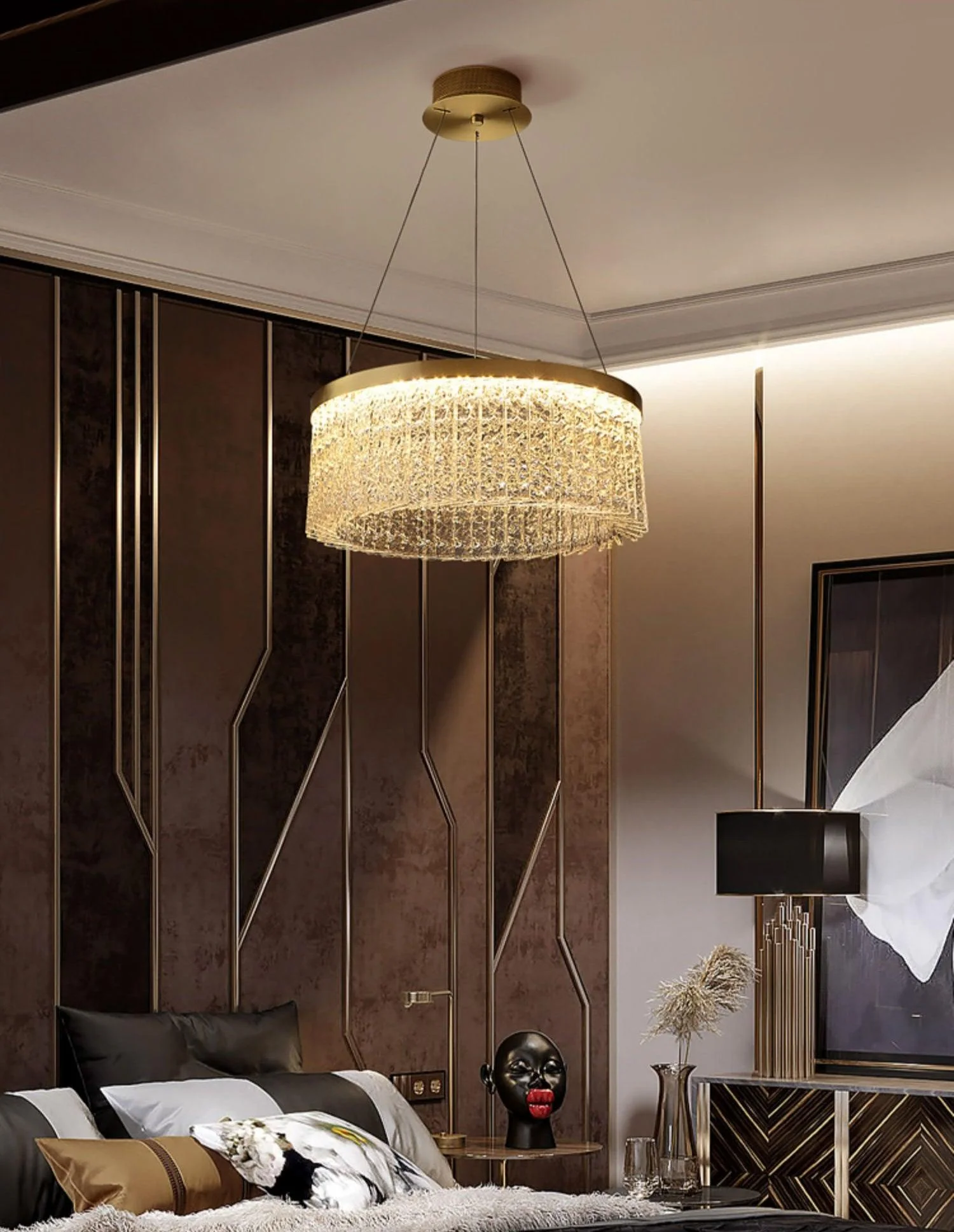 Lustra Chandelier Round Halo Crystal - Image 16