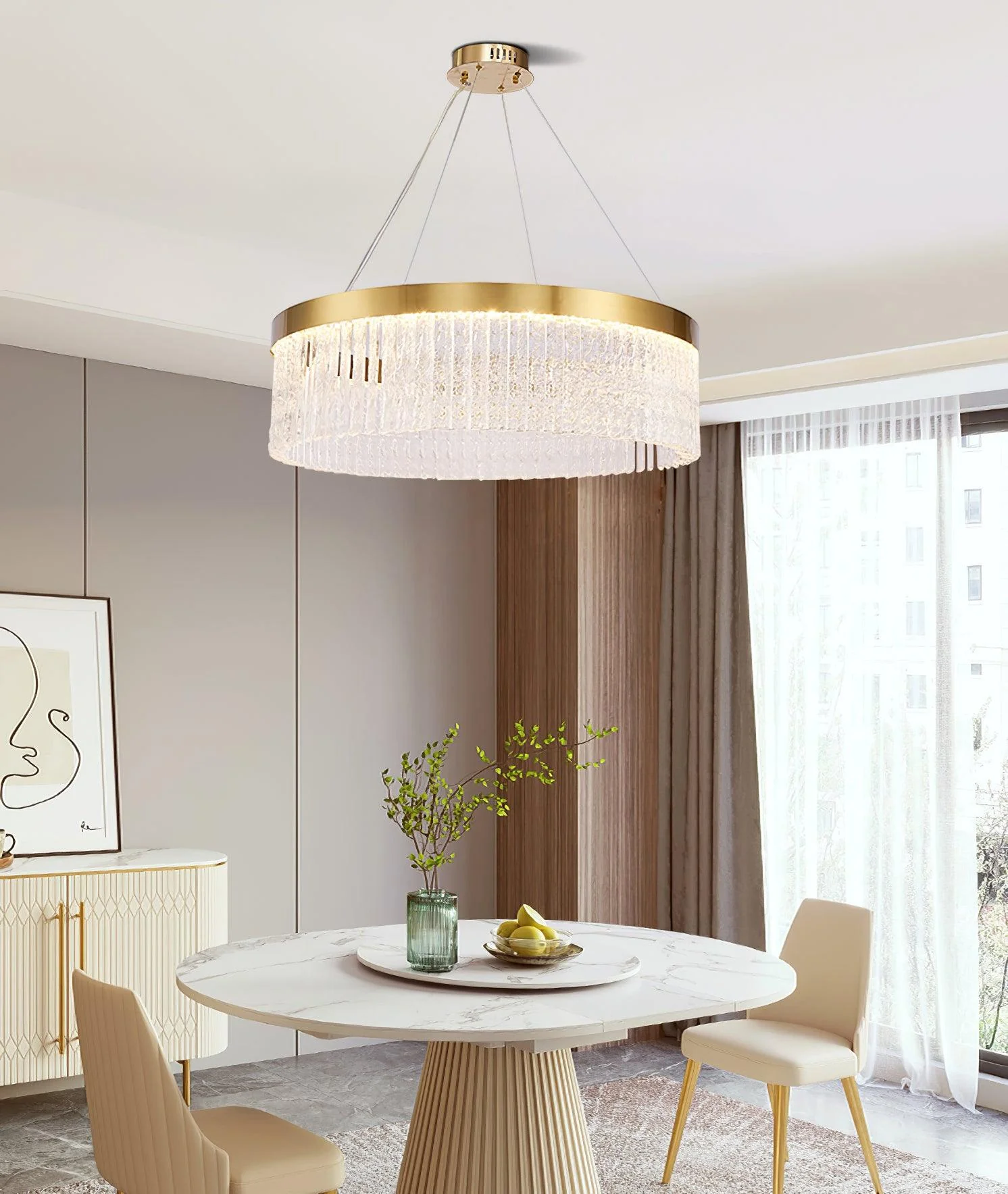 Lustra Chandelier Round Halo Crystal - Image 20