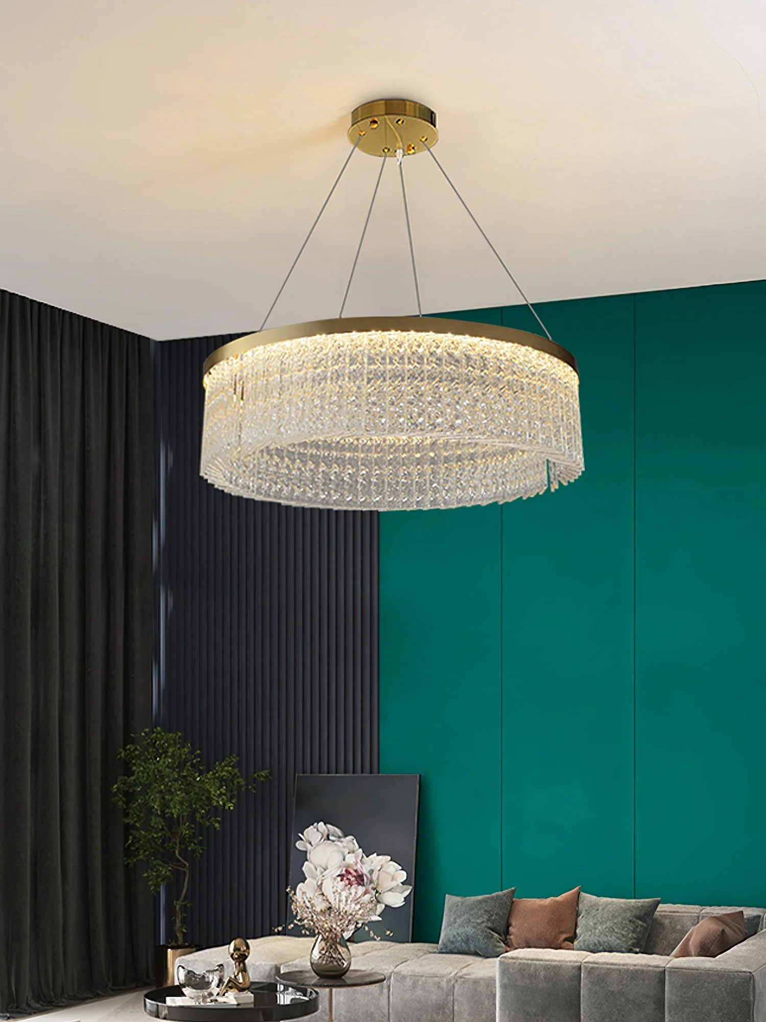 Lustra Chandelier Round Halo Crystal - Image 21