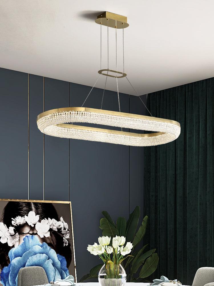 Lustra Chandelier Round Ring Crystal Gold LED - Image 19