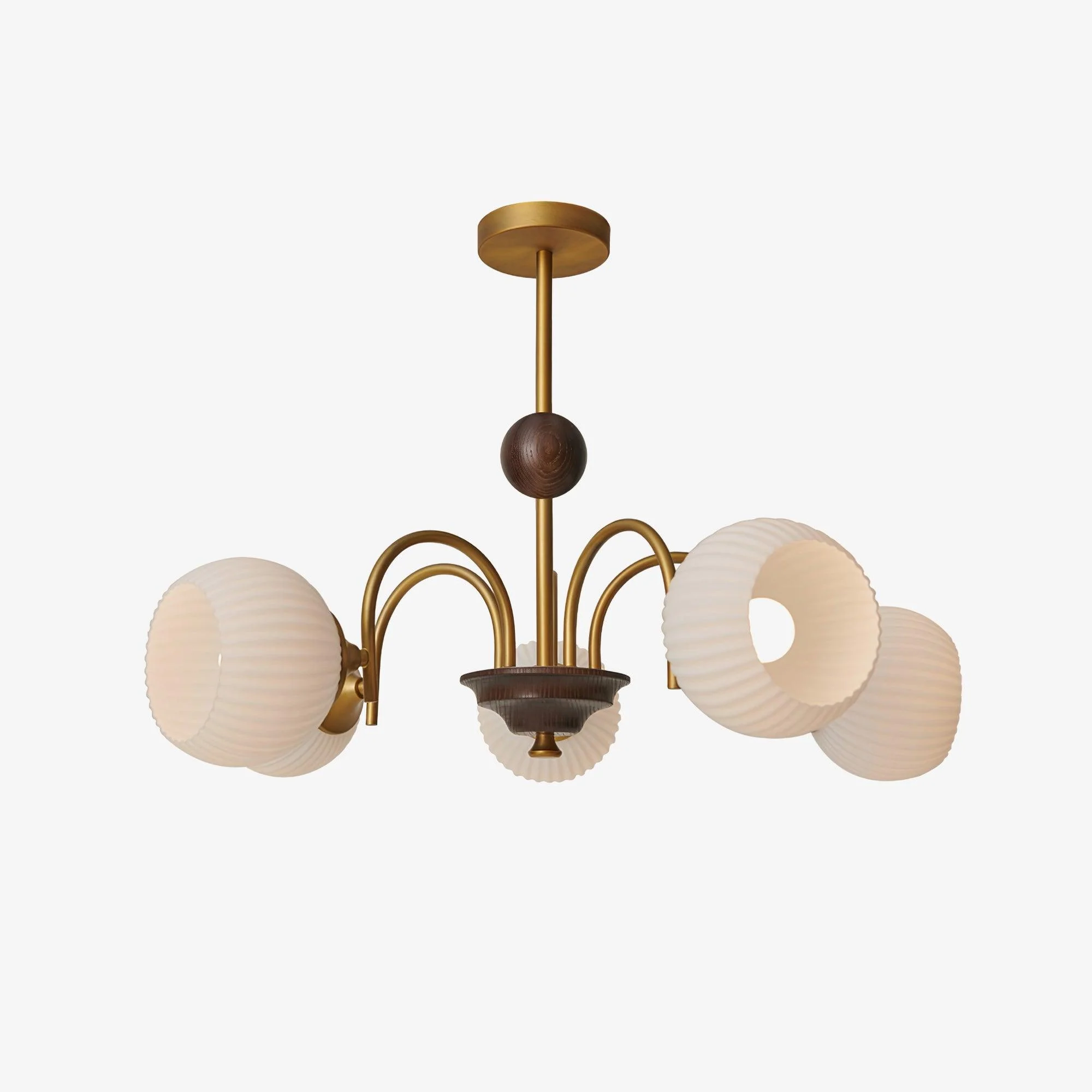 Lustra Chandelier Sculptural Glass Ribbed with Iron - Image 51