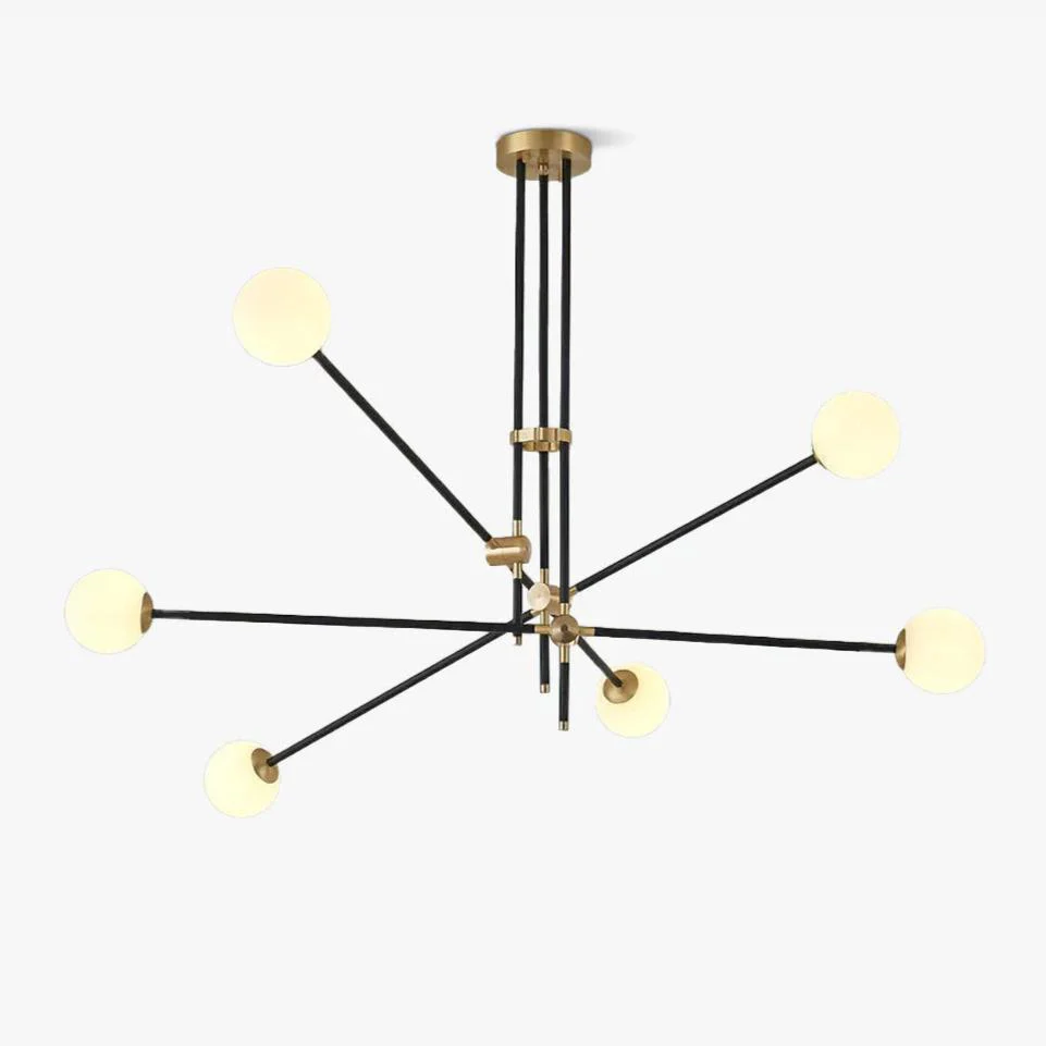 Lustra Chandelier SI Brass Glass Globe