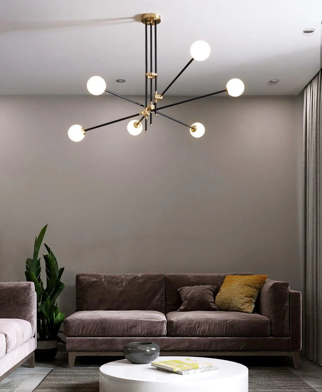 Lustra Chandelier SI Brass Glass Globe - Image 16