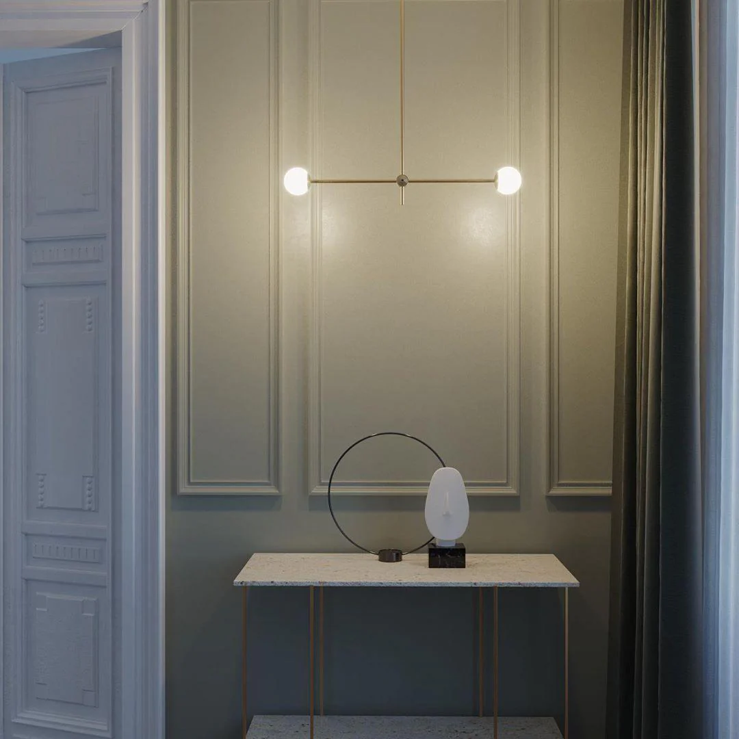 Lustra Chandelier SI Brass Glass Globe - Image 17