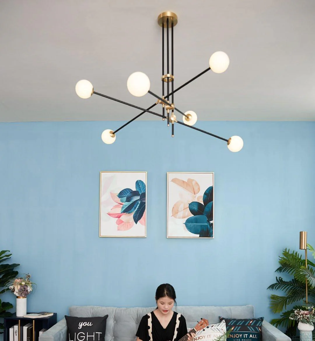 Lustra Chandelier SI Brass Glass Globe - Image 28