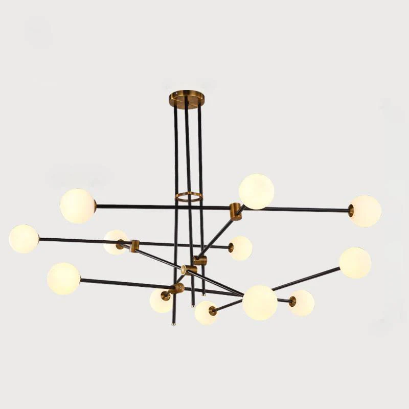 Lustra Chandelier SI Brass Glass Globe - Image 38