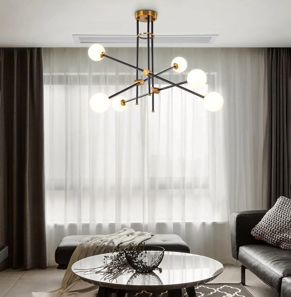 Lustra Chandelier SI Brass Glass Globe - Image 4