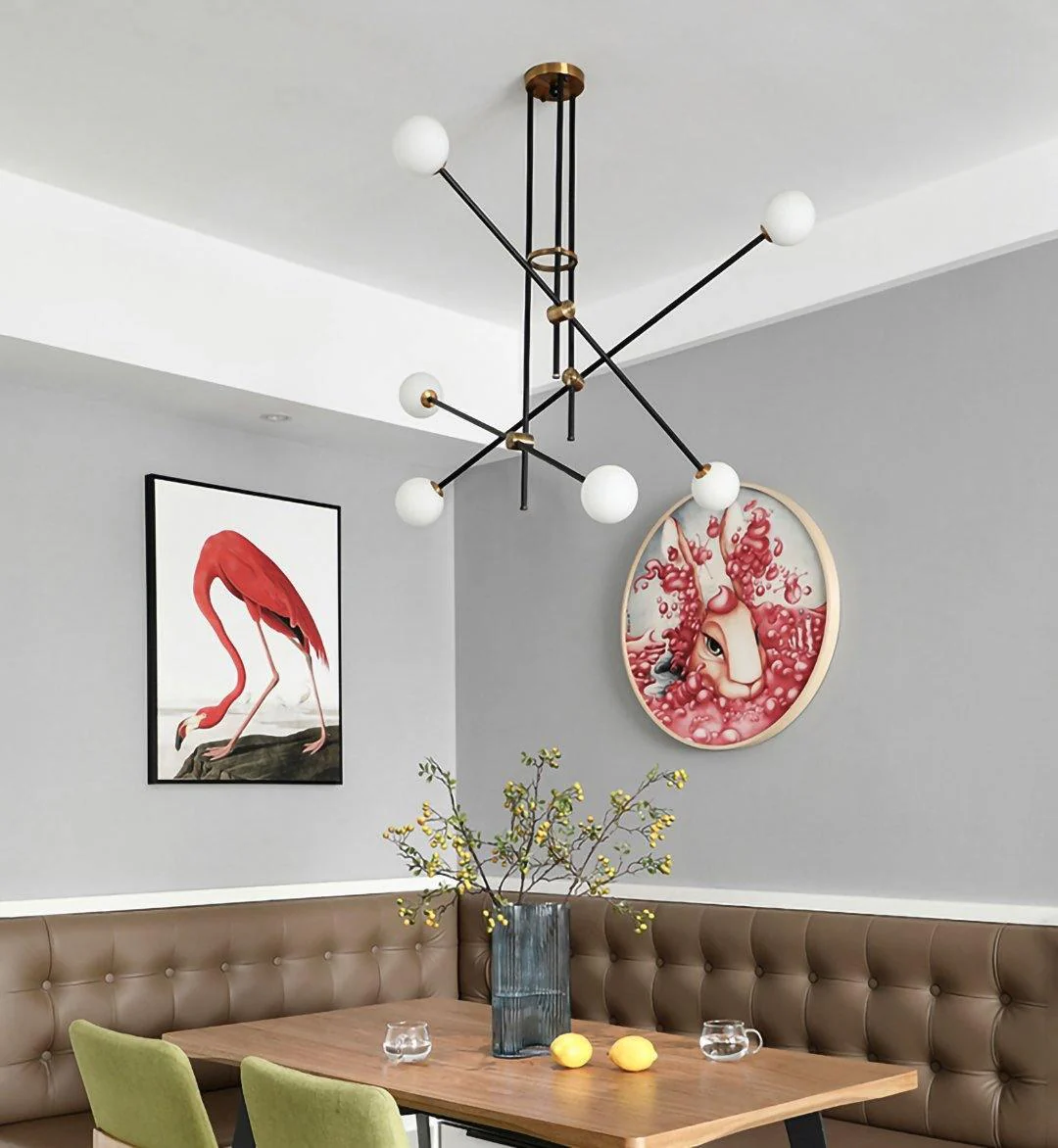 Lustra Chandelier SI Brass Glass Globe - Image 40