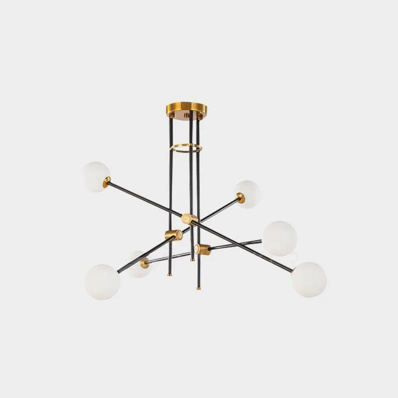 Lustra Chandelier SI Brass Glass Globe - Image 5