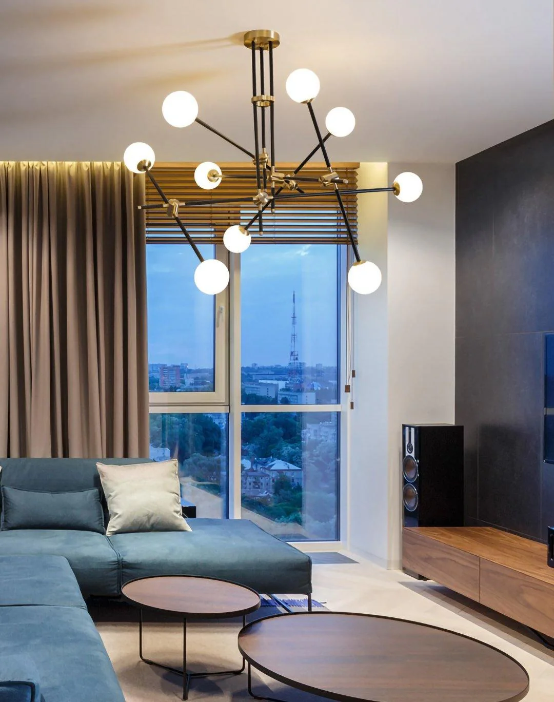 Lustra Chandelier SI Brass Glass Globe - Image 52