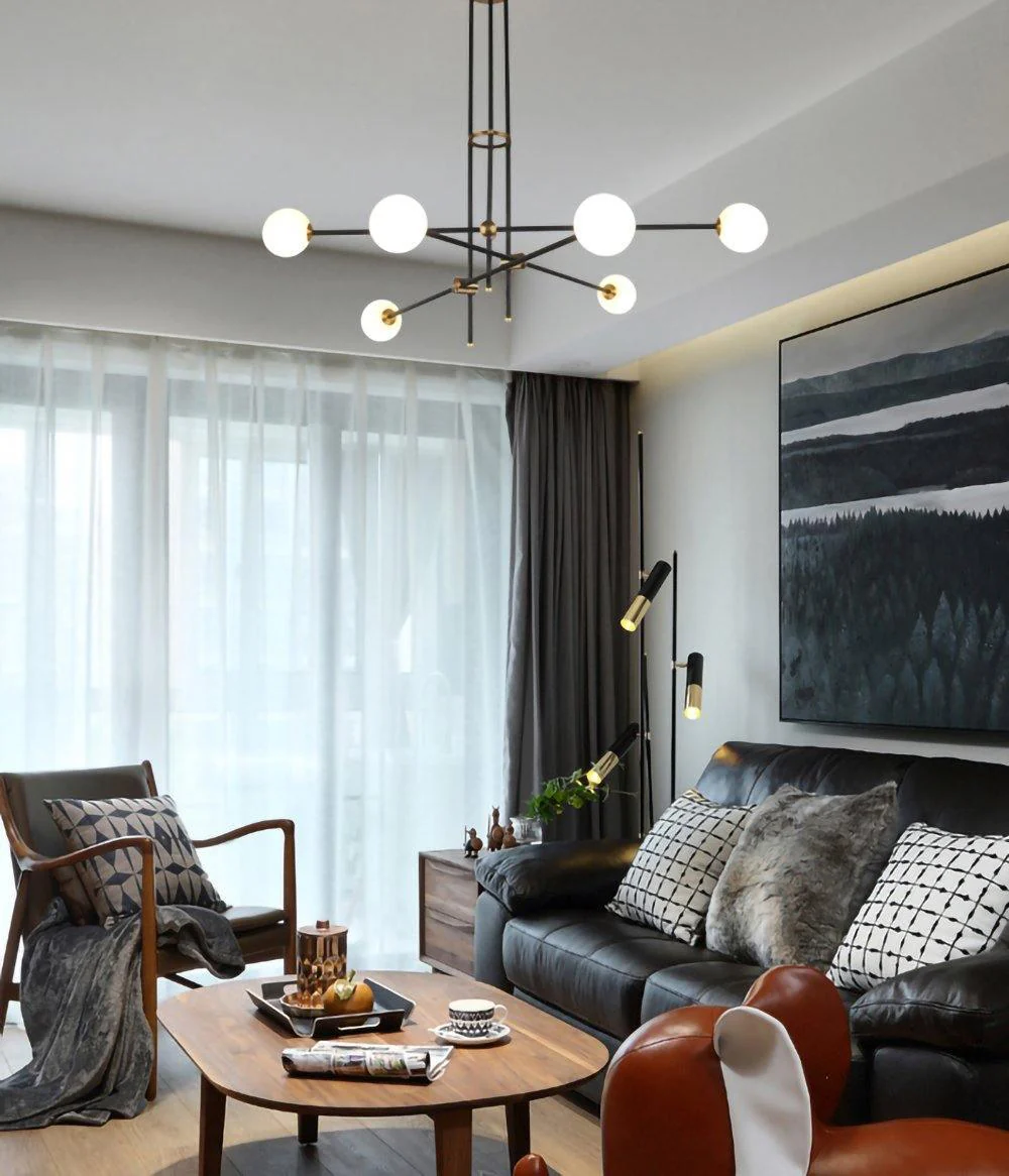 Lustra Chandelier SI Brass Glass Globe - Image 54