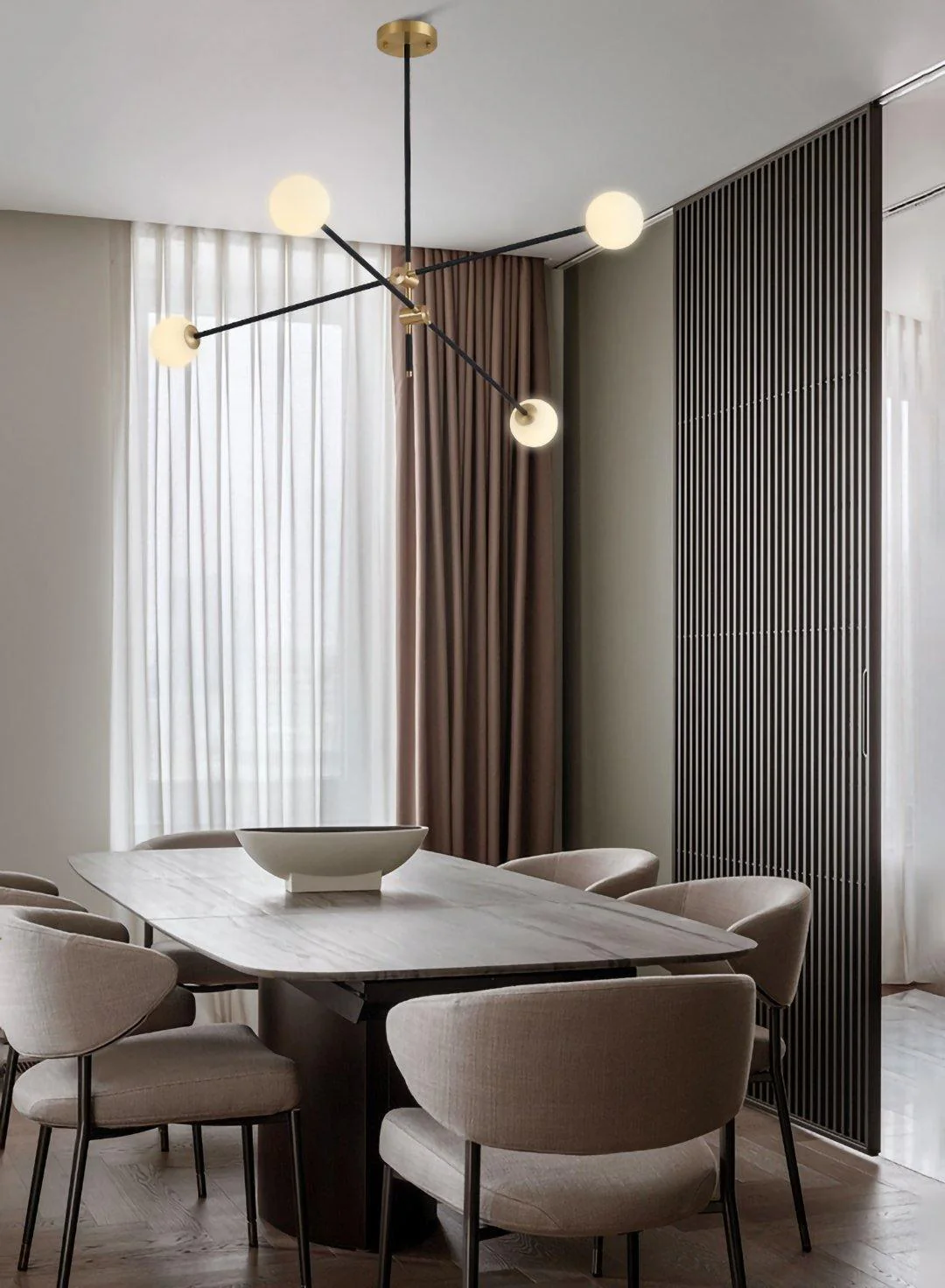 Lustra Chandelier SI Brass Glass Globe - Image 7