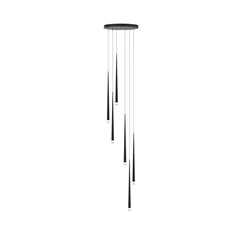 Lustra Chandelier Slender Black Minimalist - Image 41