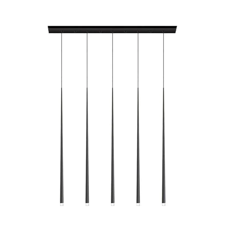 Lustra Chandelier Slender Black Minimalist - Image 9