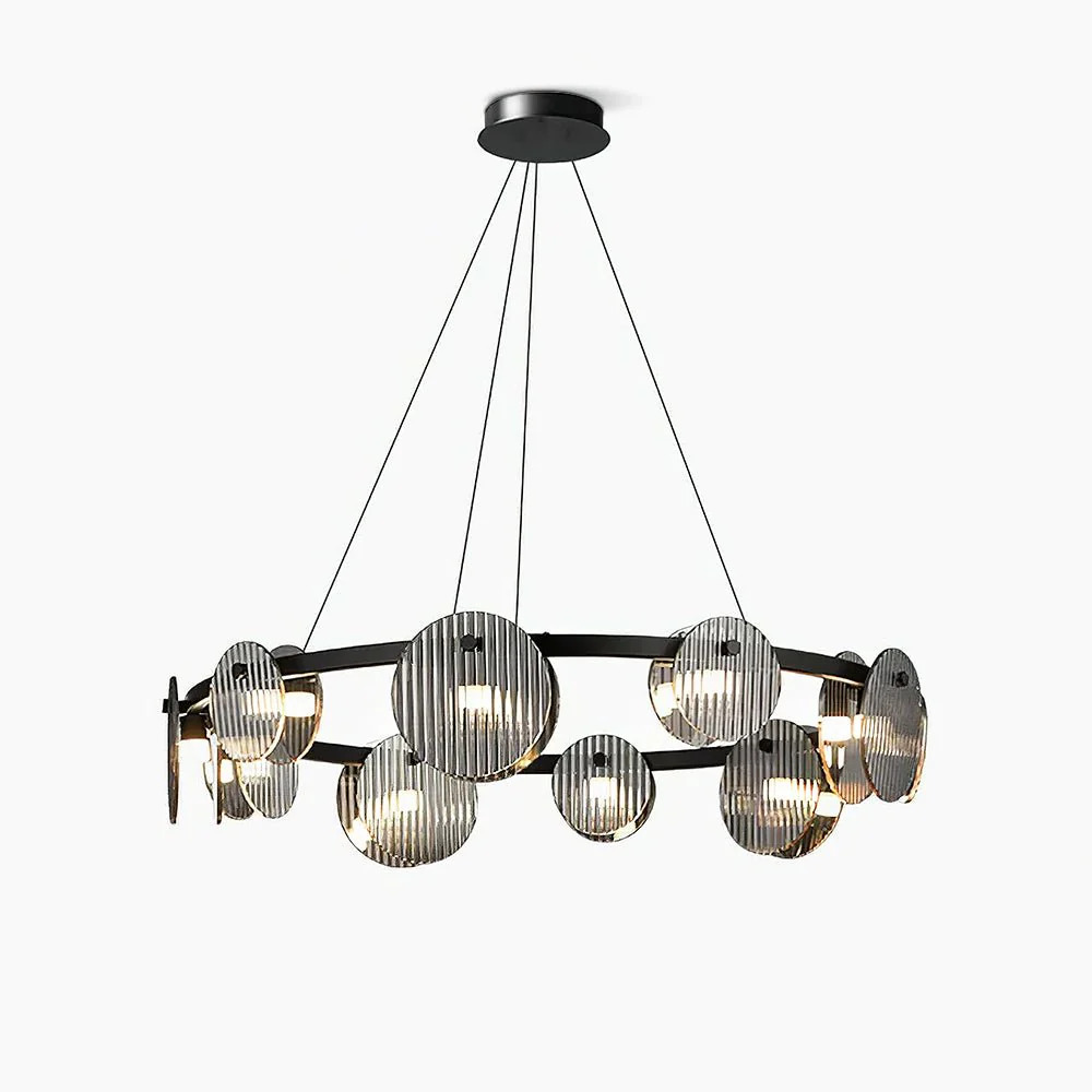 Lustra Chandelier Smoked Glass and Black