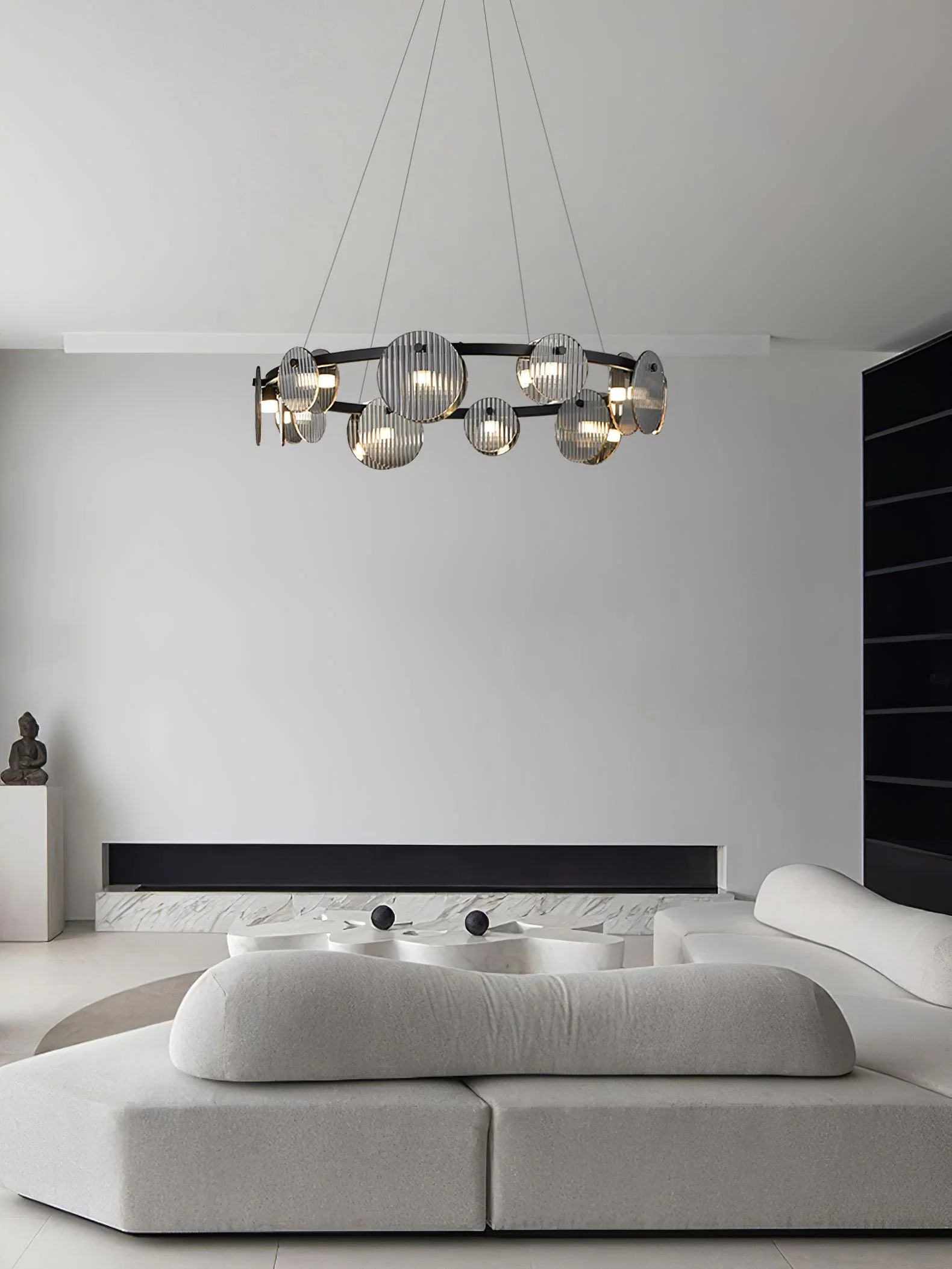 Lustra Chandelier Smoked Glass and Black - Image 10