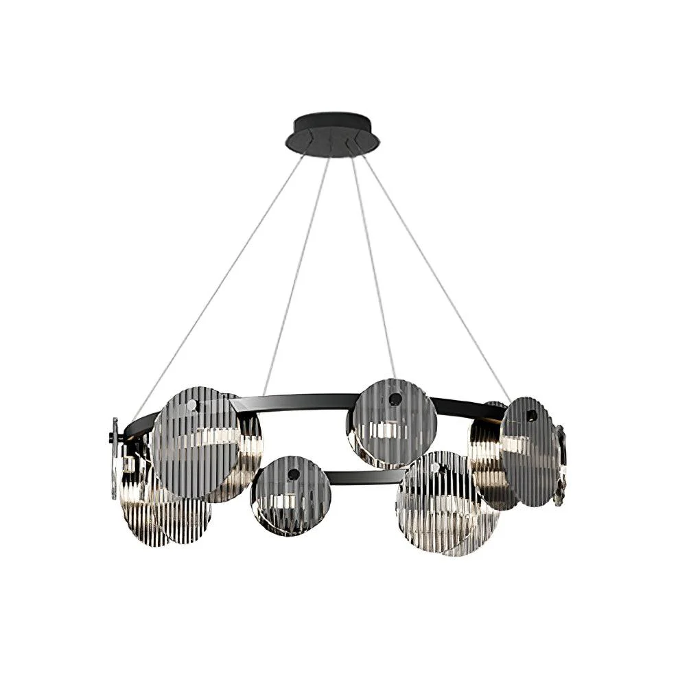 Lustra Chandelier Smoked Glass and Black - Image 12