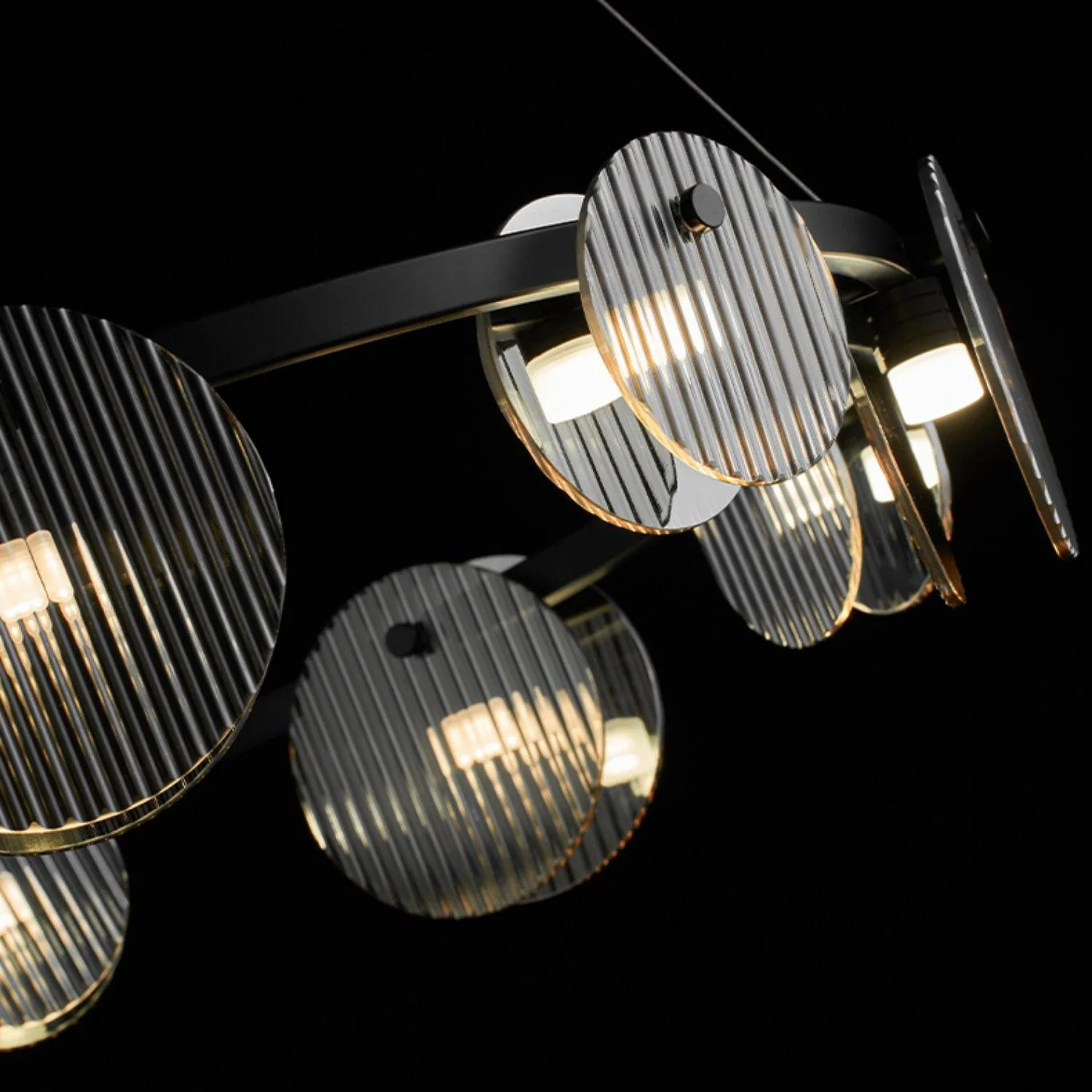 Lustra Chandelier Smoked Glass and Black - Image 17