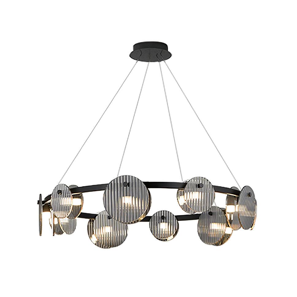 Lustra Chandelier Smoked Glass and Black - Image 2