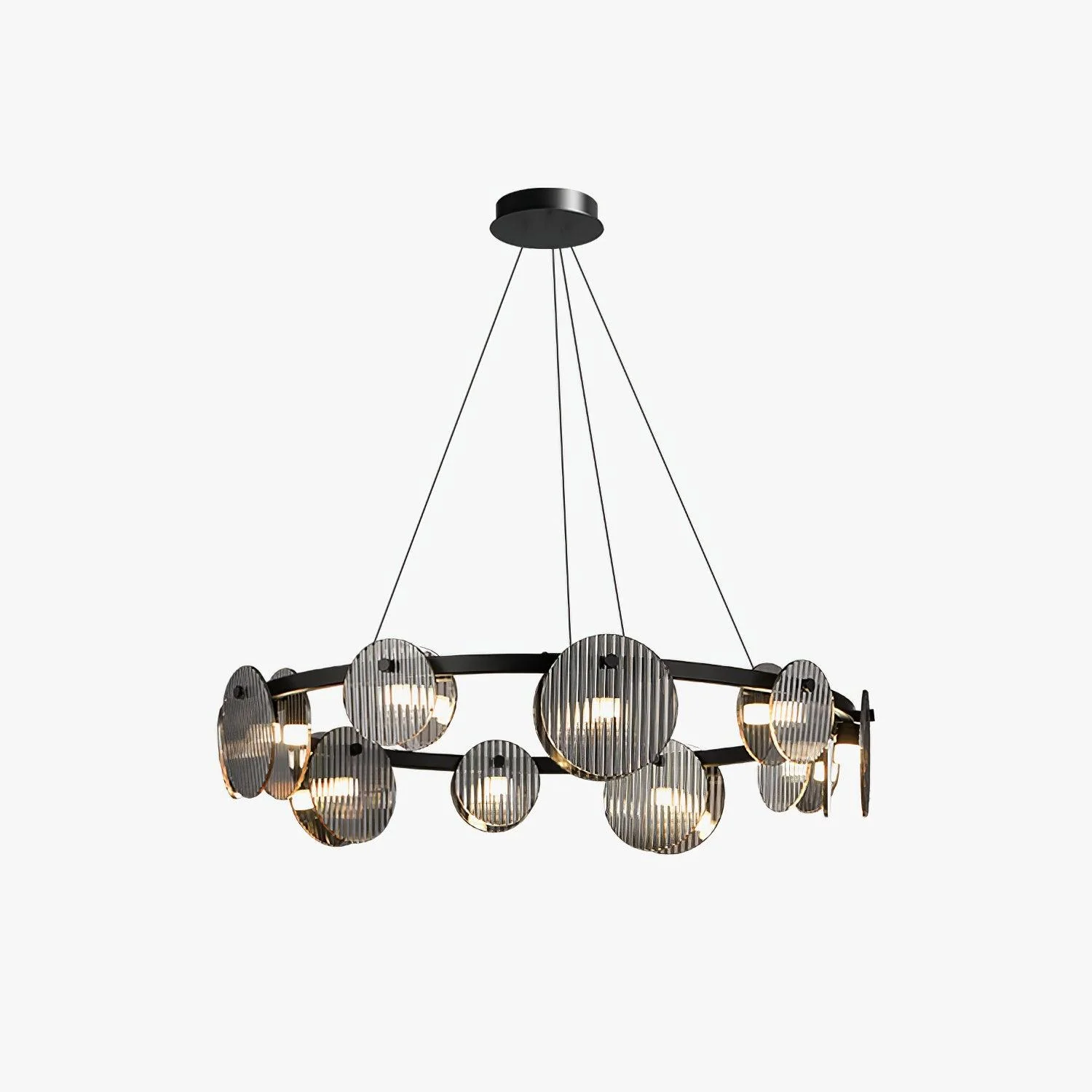 Lustra Chandelier Smoked Glass and Black - Image 6