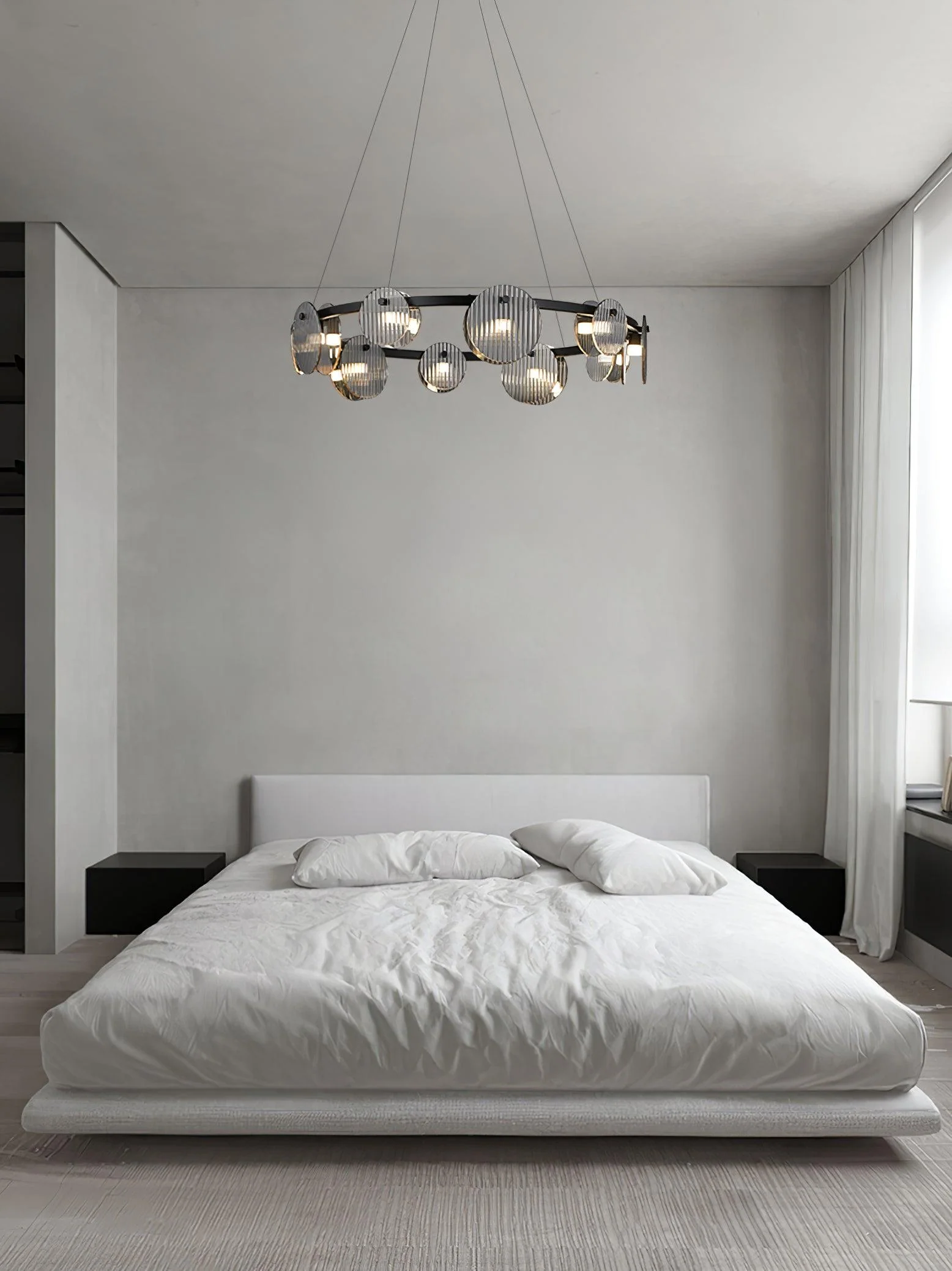 Lustra Chandelier Smoked Glass and Black - Image 9