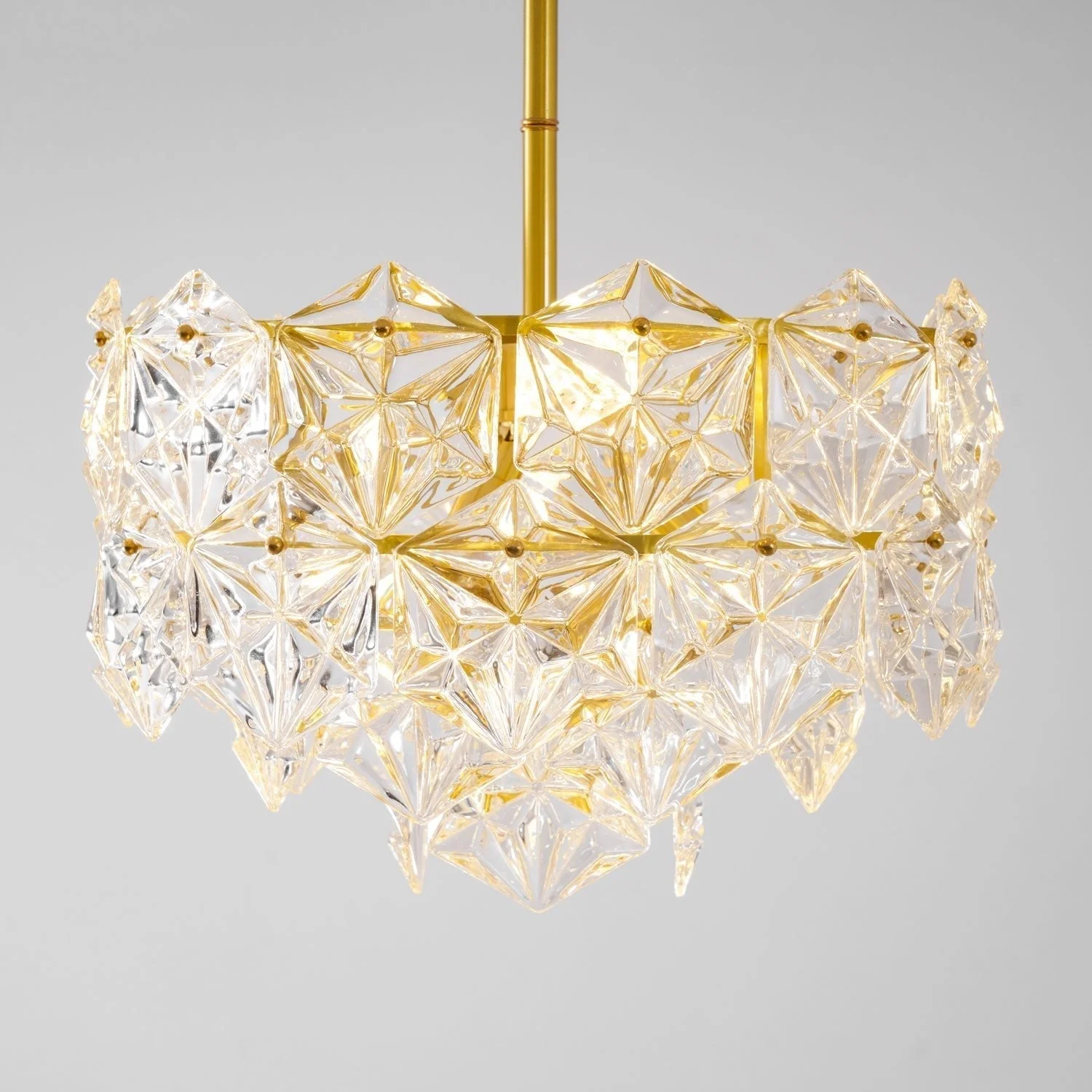 Lustra Chandelier Snowflake Glass Gold - Image 20