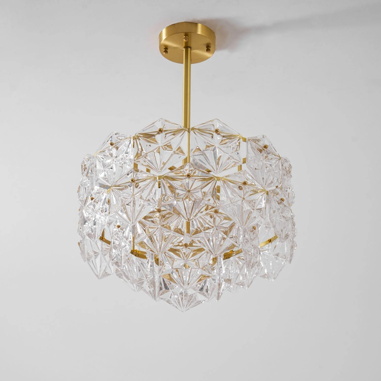 Lustra Chandelier Snowflake Glass Gold - Image 21
