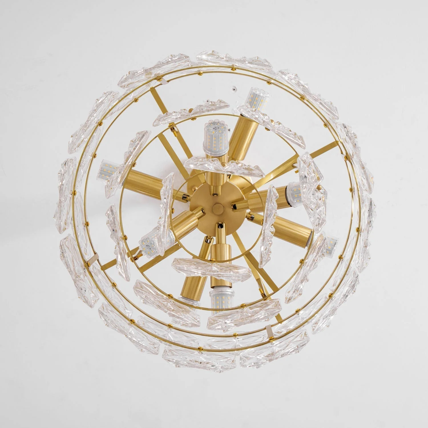 Lustra Chandelier Snowflake Glass Gold - Image 22