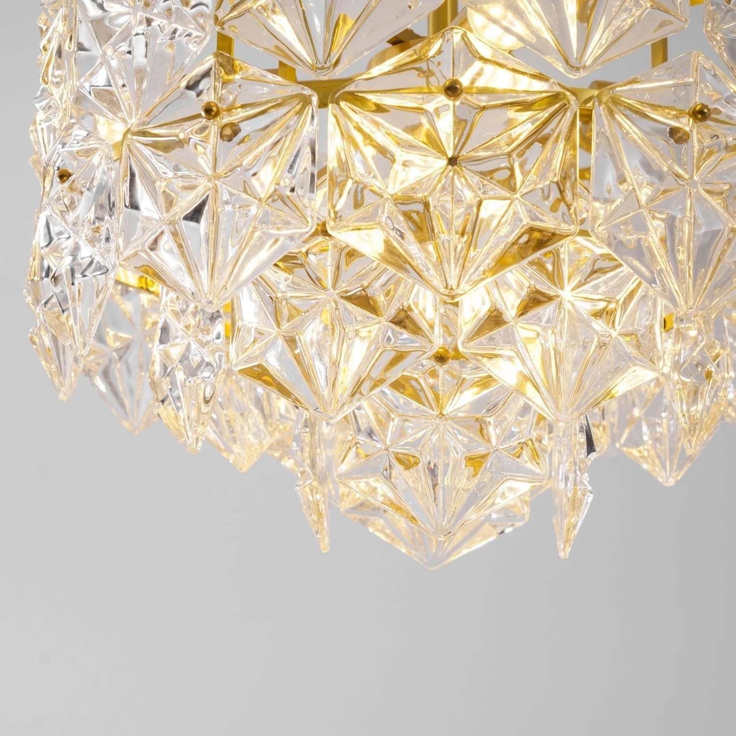 Lustra Chandelier Snowflake Glass Gold - Image 24