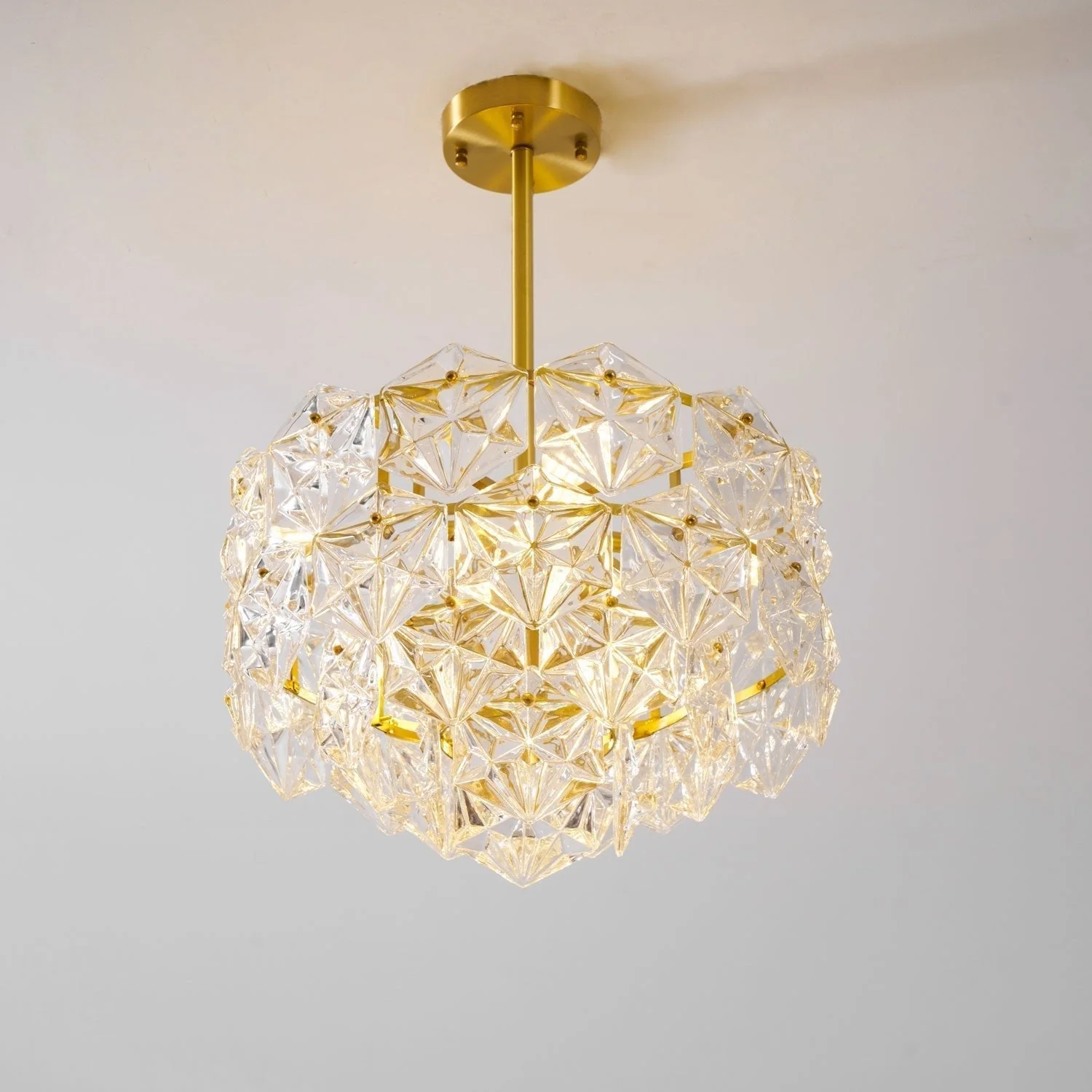 Lustra Chandelier Snowflake Glass Gold - Image 28