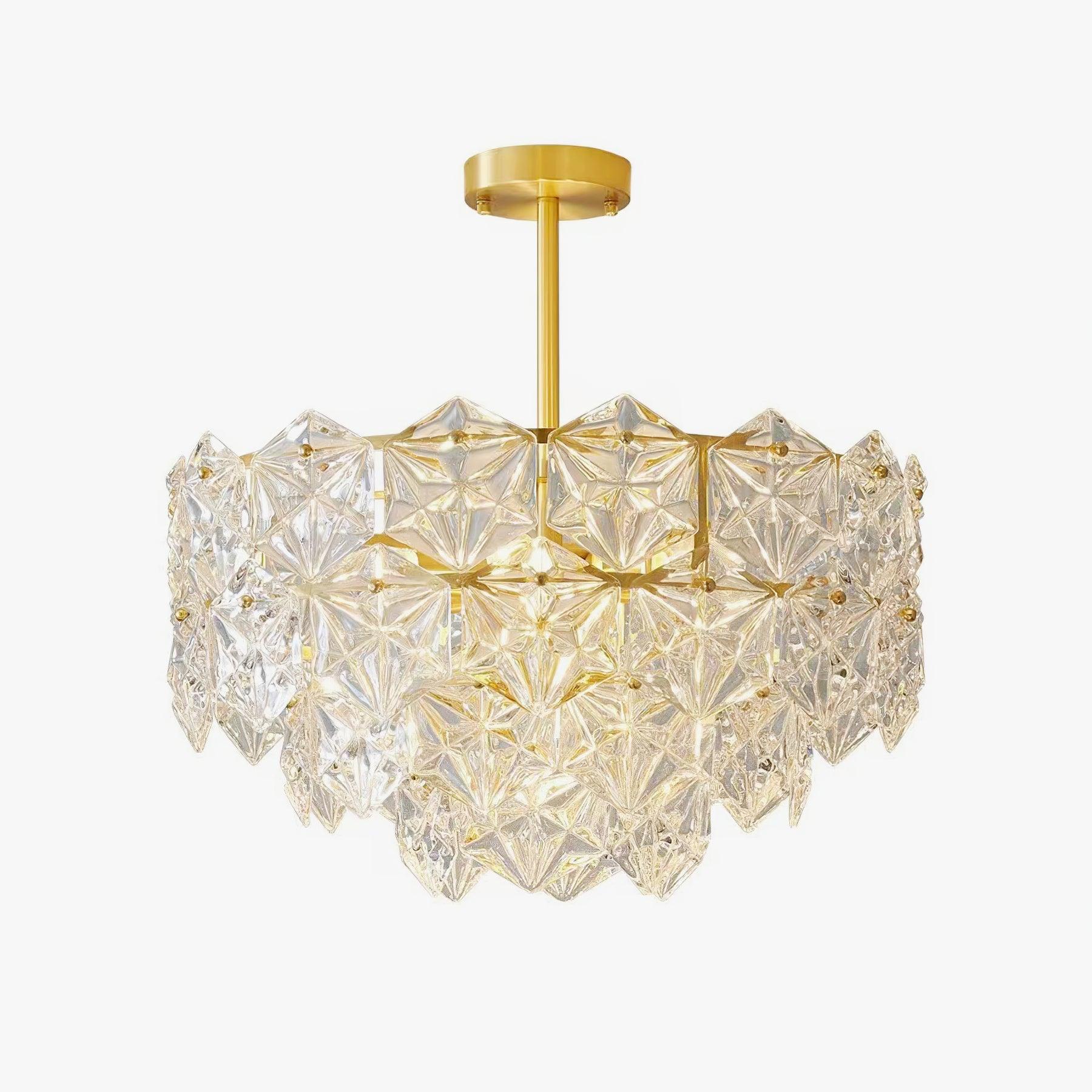 Lustra Chandelier Snowflake Glass Gold - Image 29