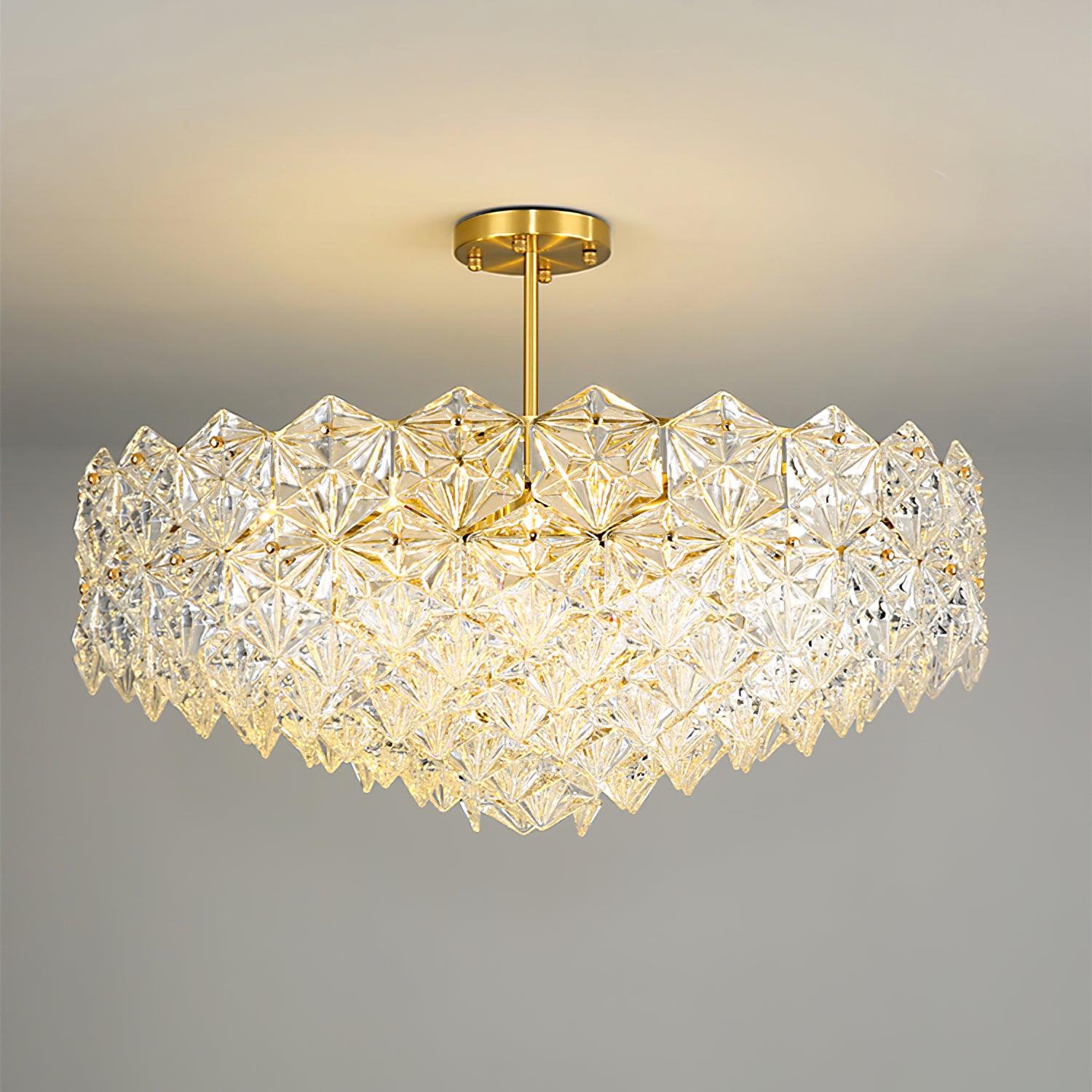 Lustra Chandelier Snowflake Glass Gold - Image 31