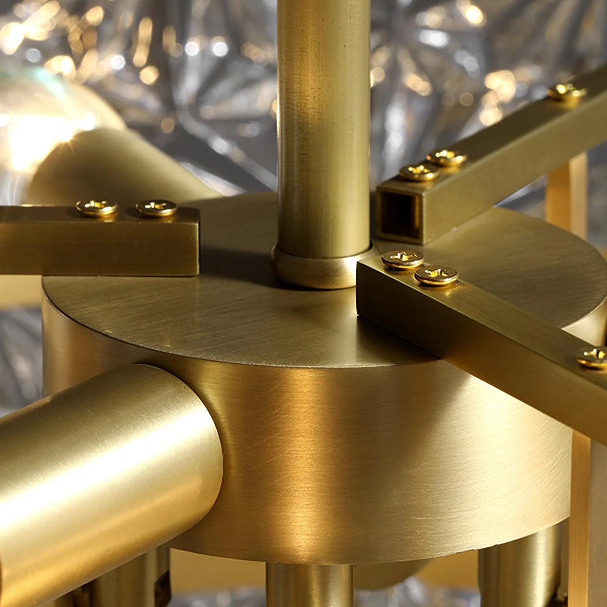 Lustra Chandelier Snowflake Glass Gold - Image 39