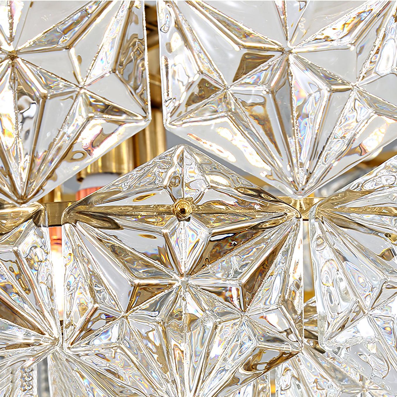 Lustra Chandelier Snowflake Glass Gold - Image 40
