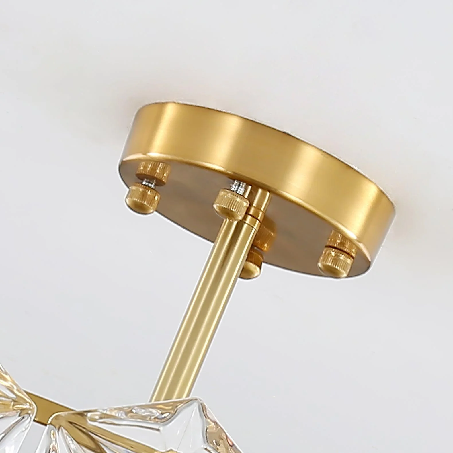Lustra Chandelier Snowflake Glass Gold - Image 41