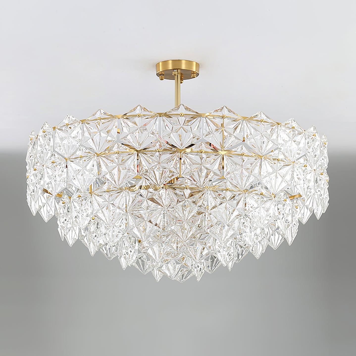 Lustra Chandelier Snowflake Glass Gold - Image 5