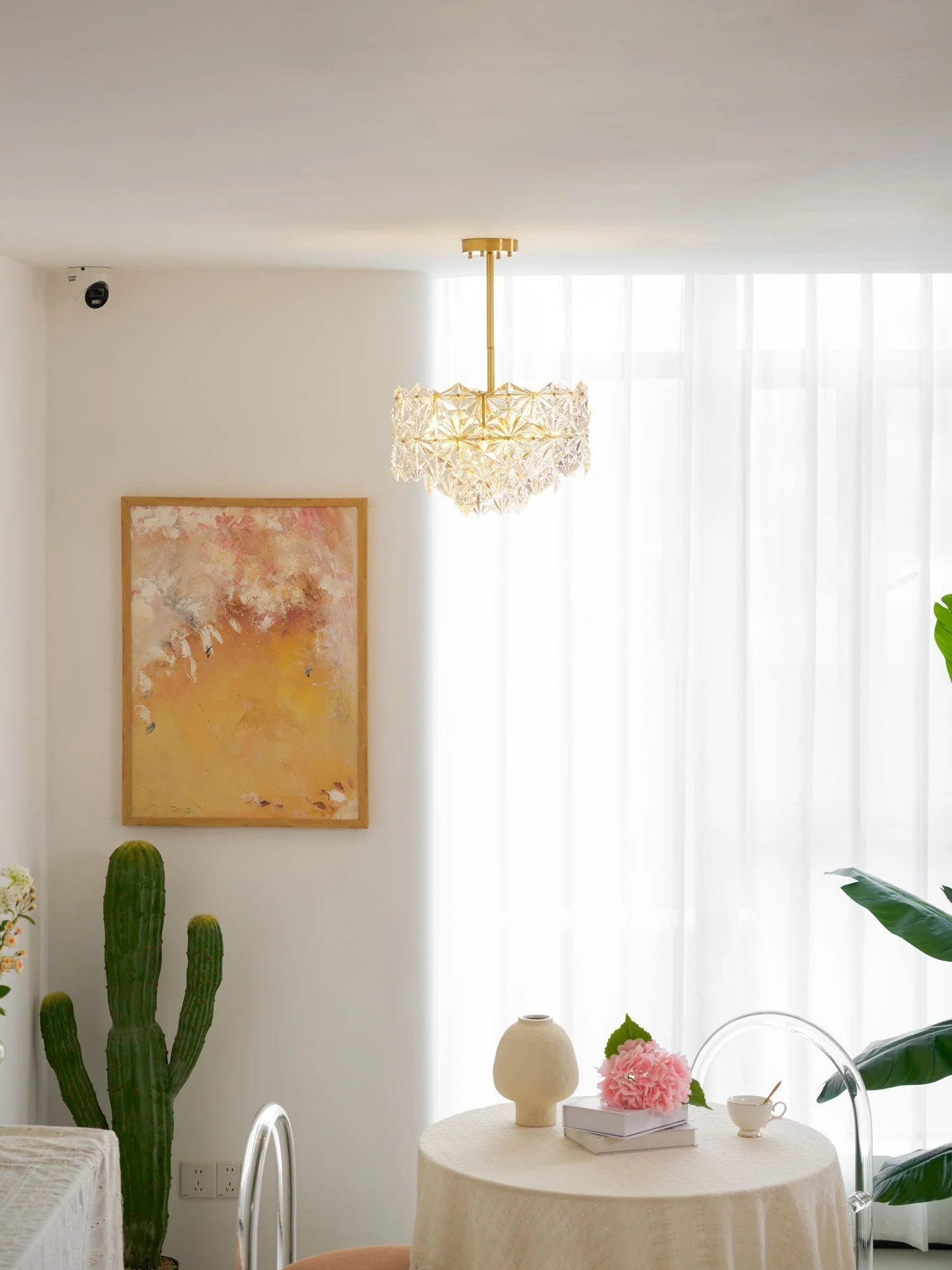Lustra Chandelier Snowflake Glass Gold - Image 8