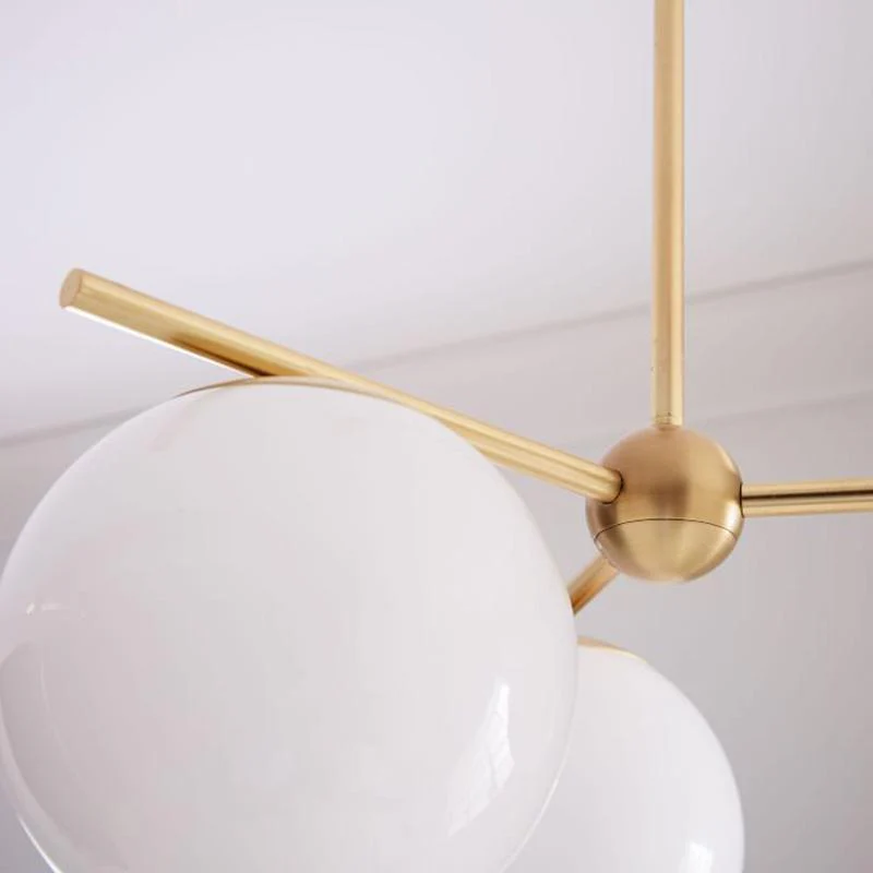 Lustra Chandelier Sphere & Stem Modern Gold LED - Image 13