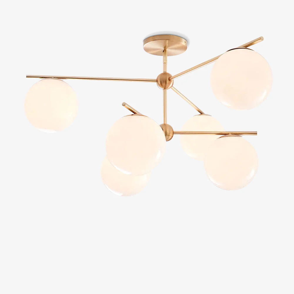 Lustra Chandelier Sphere & Stem Modern Gold LED - Image 30