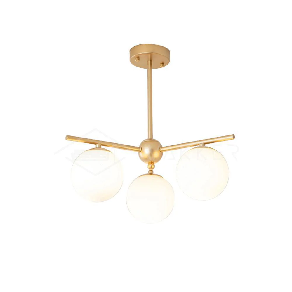 Lustra Chandelier Sphere & Stem Modern Gold LED - Image 33