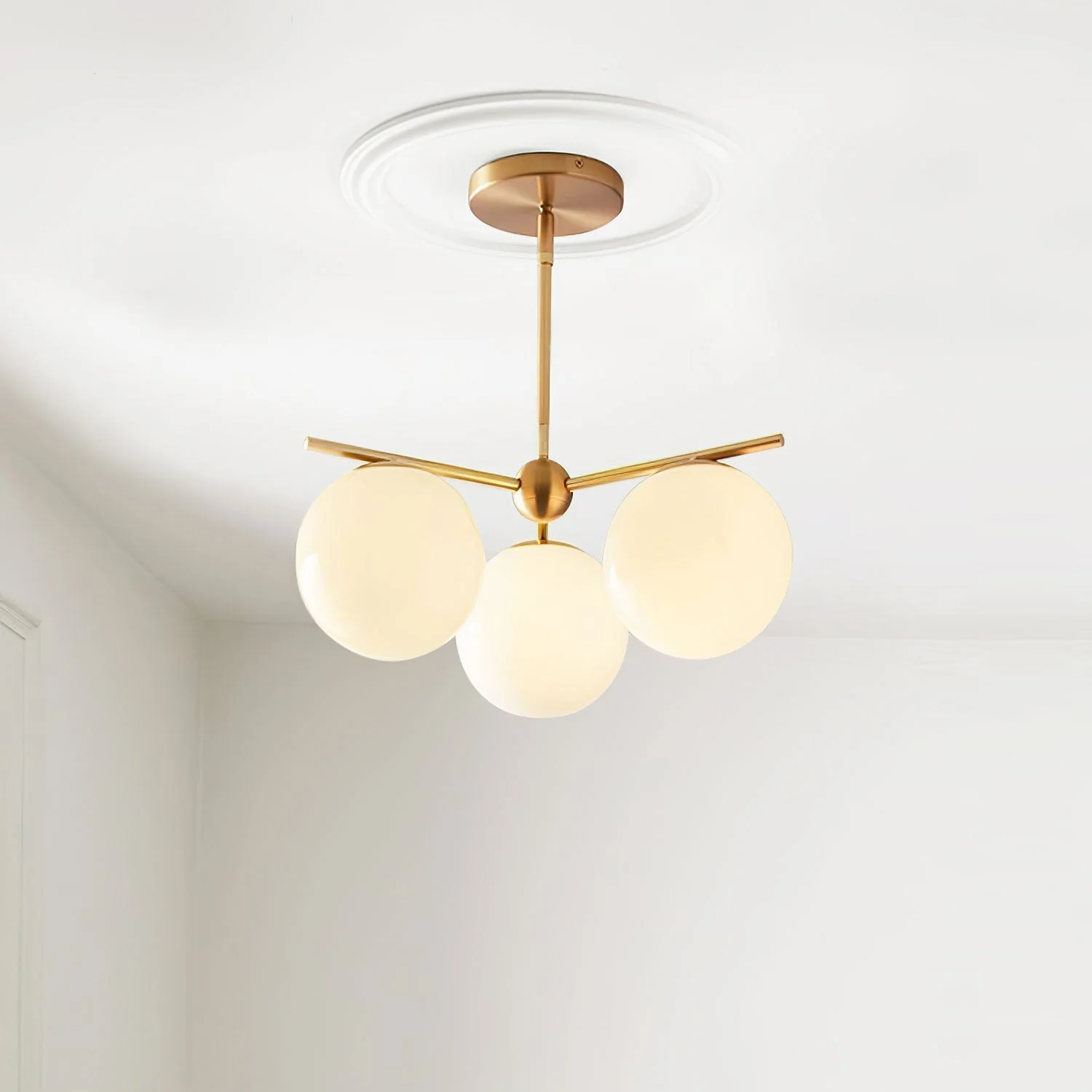 Lustra Chandelier Sphere & Stem Modern Gold LED - Image 40