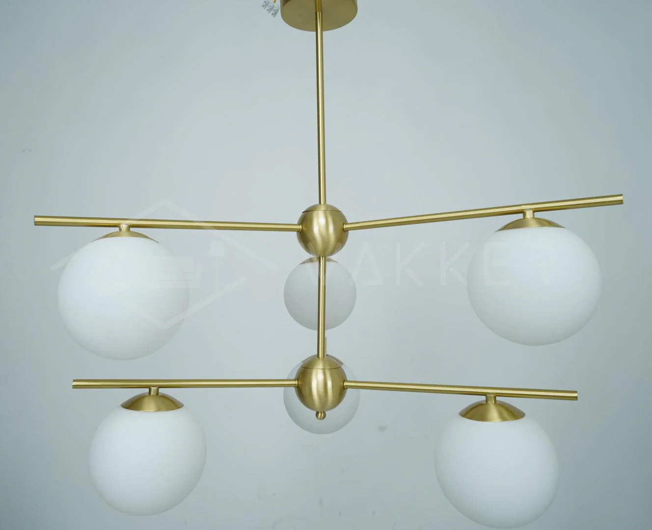 Lustra Chandelier Sphere & Stem Modern Gold LED - Image 42