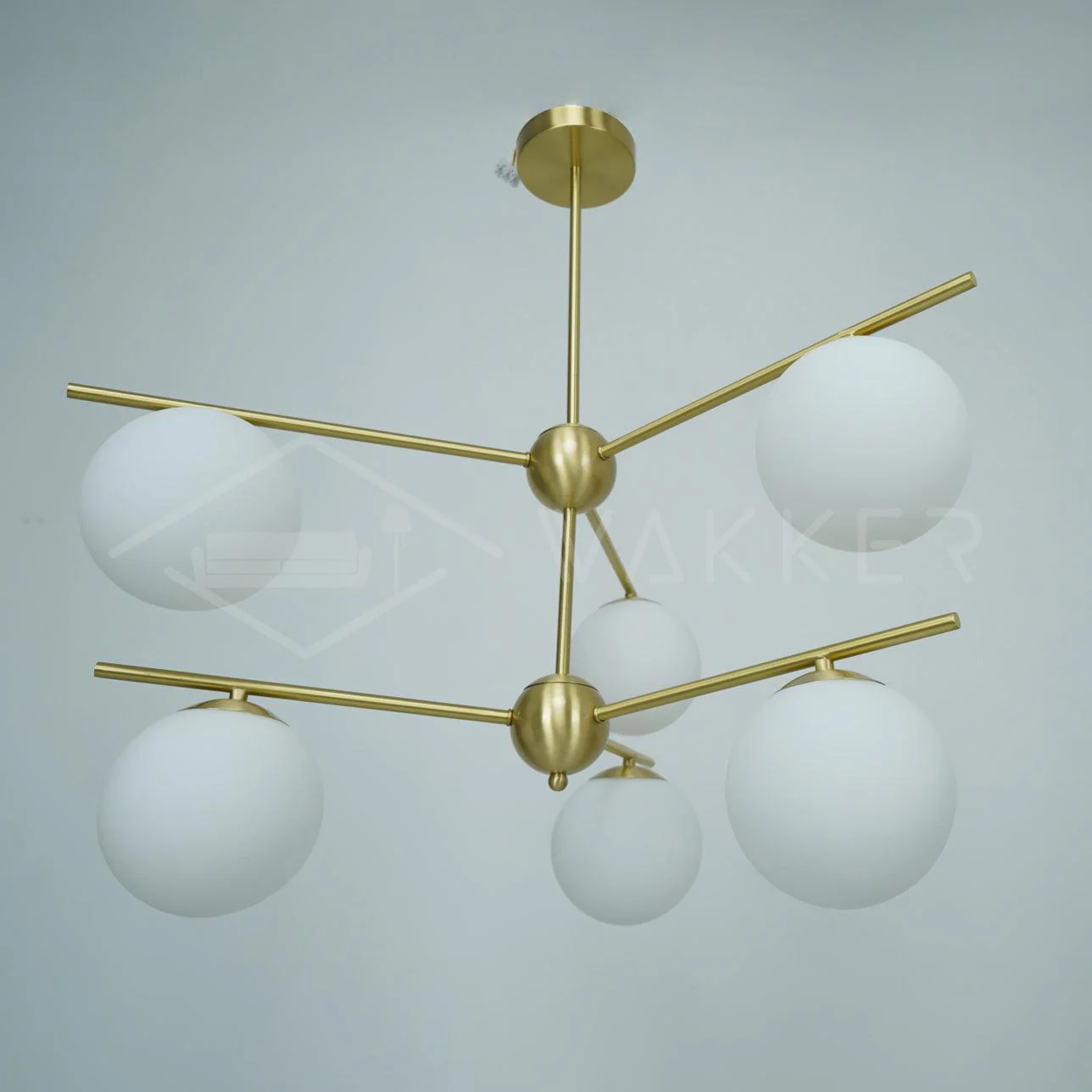Lustra Chandelier Sphere & Stem Modern Gold LED - Image 44