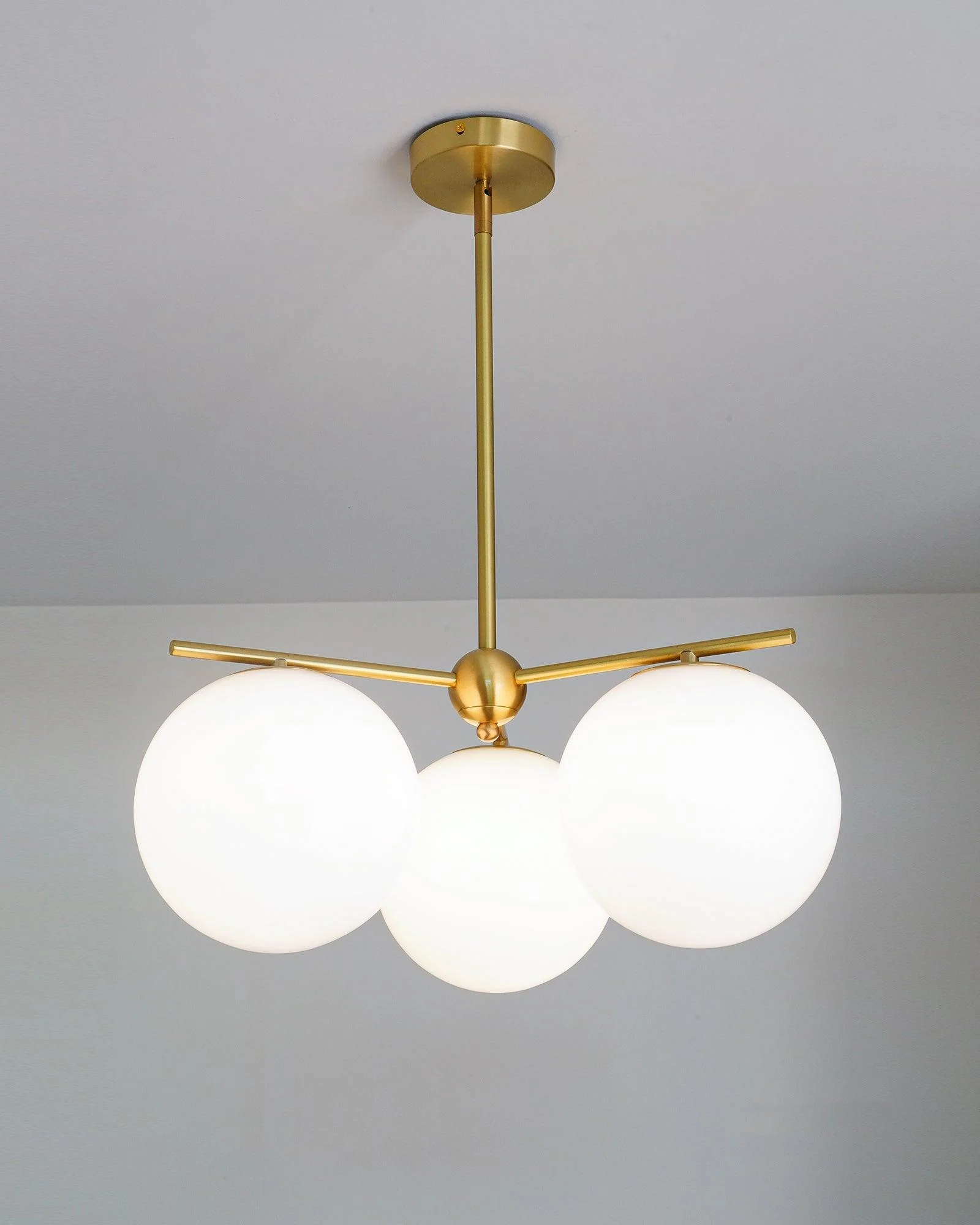 Lustra Chandelier Sphere & Stem Modern Gold LED - Image 47