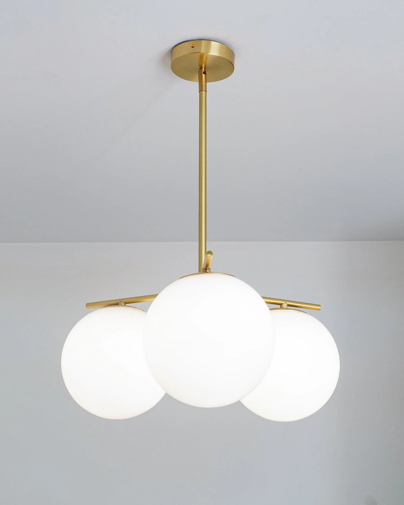 Lustra Chandelier Sphere & Stem Modern Gold LED - Image 48