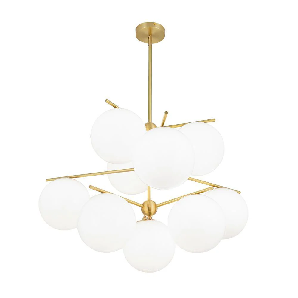 Lustra Chandelier Sphere & Stem Modern Gold LED - Image 58