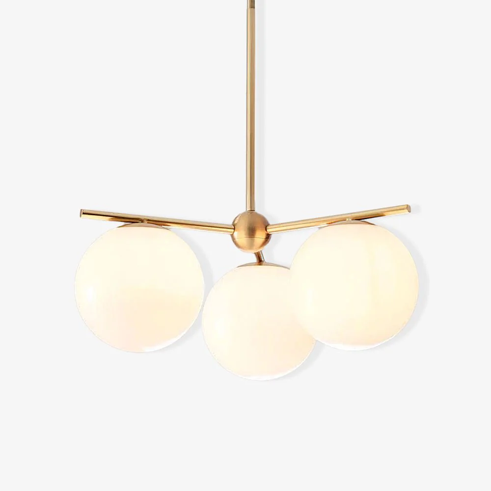Lustra Chandelier Sphere & Stem Modern Gold LED - Image 6