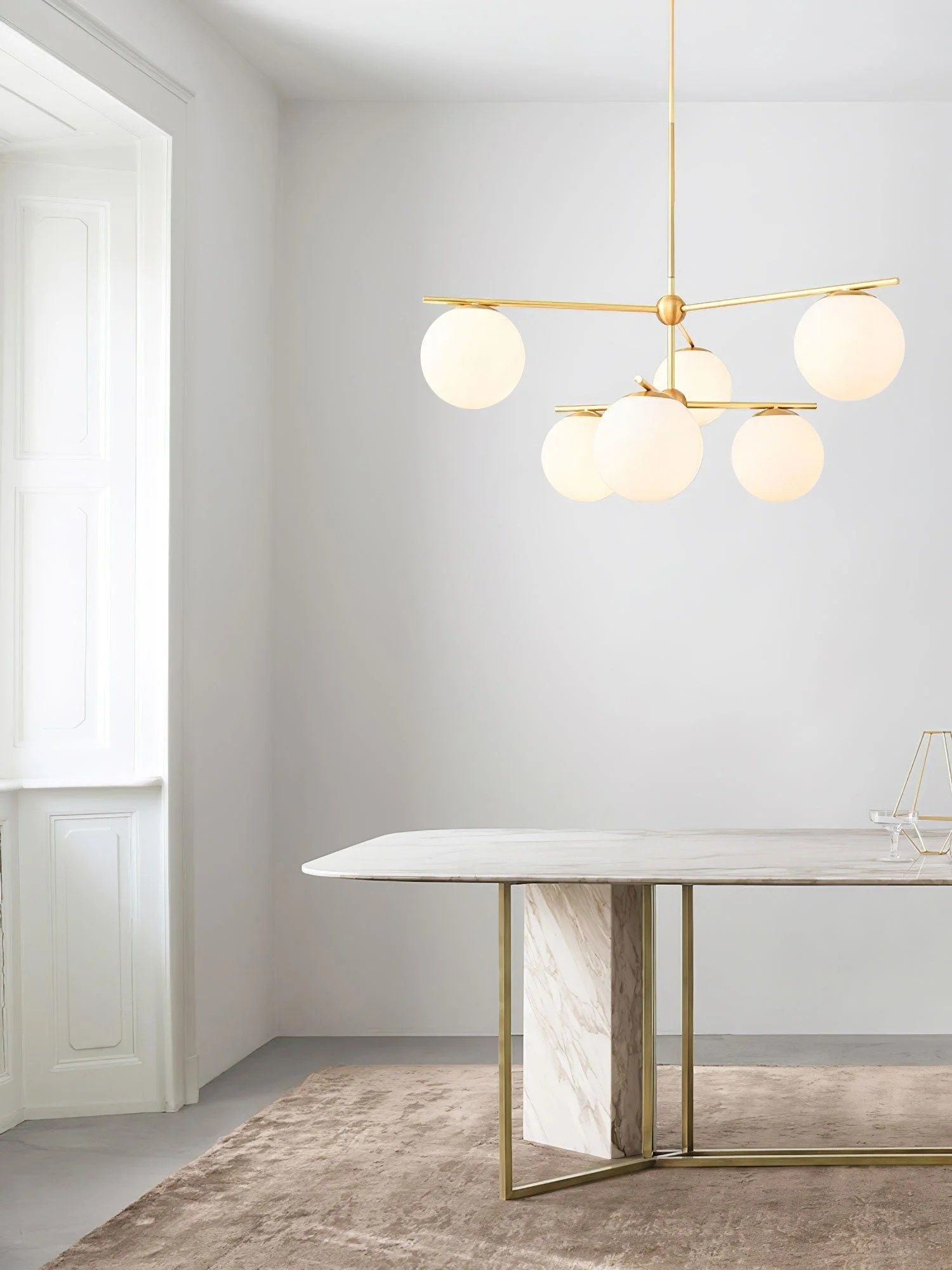 Lustra Chandelier Sphere & Stem Modern Gold LED - Image 66