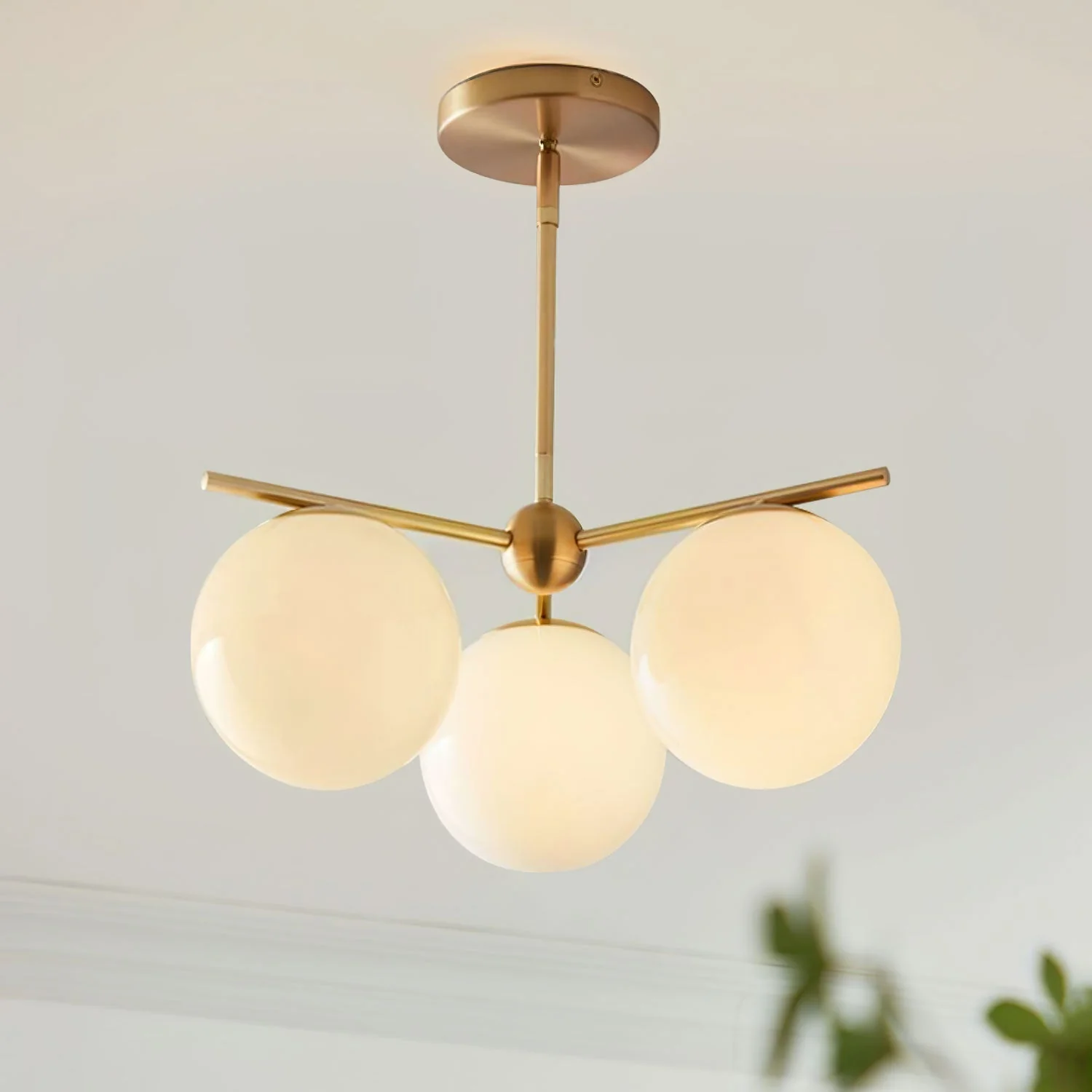 Lustra Chandelier Sphere & Stem Modern Gold LED - Image 68