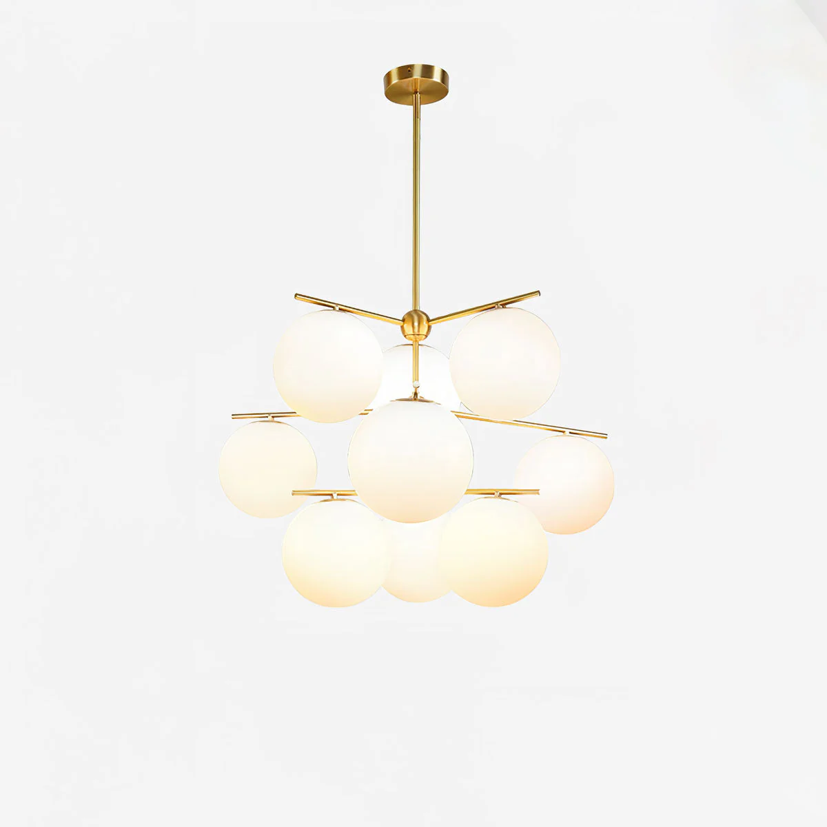 Lustra Chandelier Sphere & Stem Modern Gold LED - Image 73